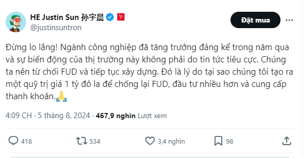 Justin Sun bị thanh lý tài sản