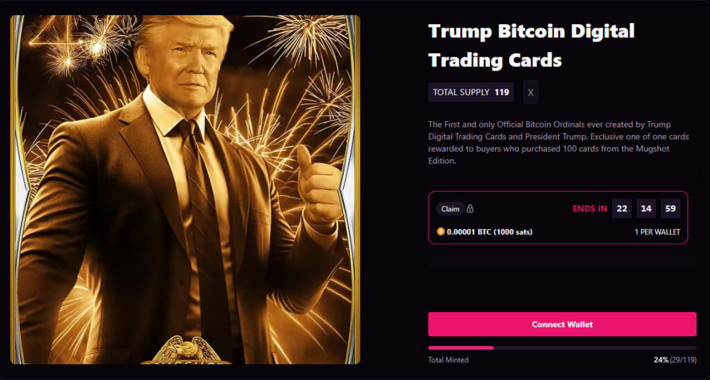 Trump Bitcoin Digital Trading Cards: Bộ Sưu Tập NFT Đầu Tiên Trên Bitcoin